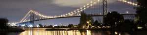 ambassador bridge at night