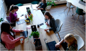 Women sitting at a table