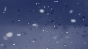 Decorative confetti against dark blue background